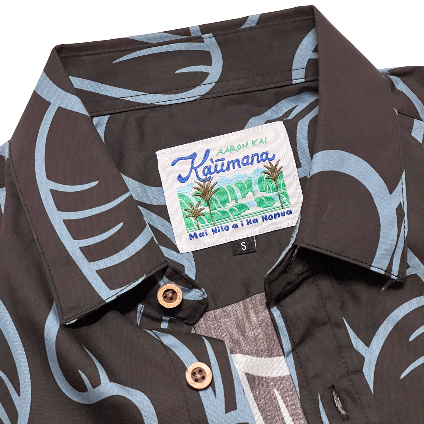 "He'enalu" Aloha Shirt (Black)