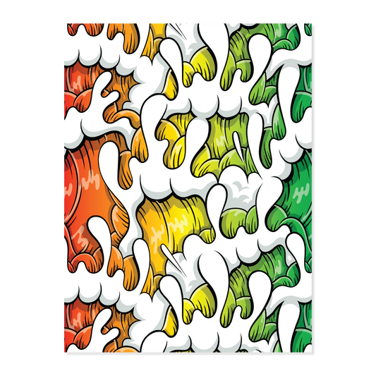 Gradient Wave Print "Rasta" 18x24"