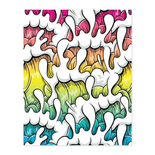 Gradient Wave Print "Ice Shave" 18x24"