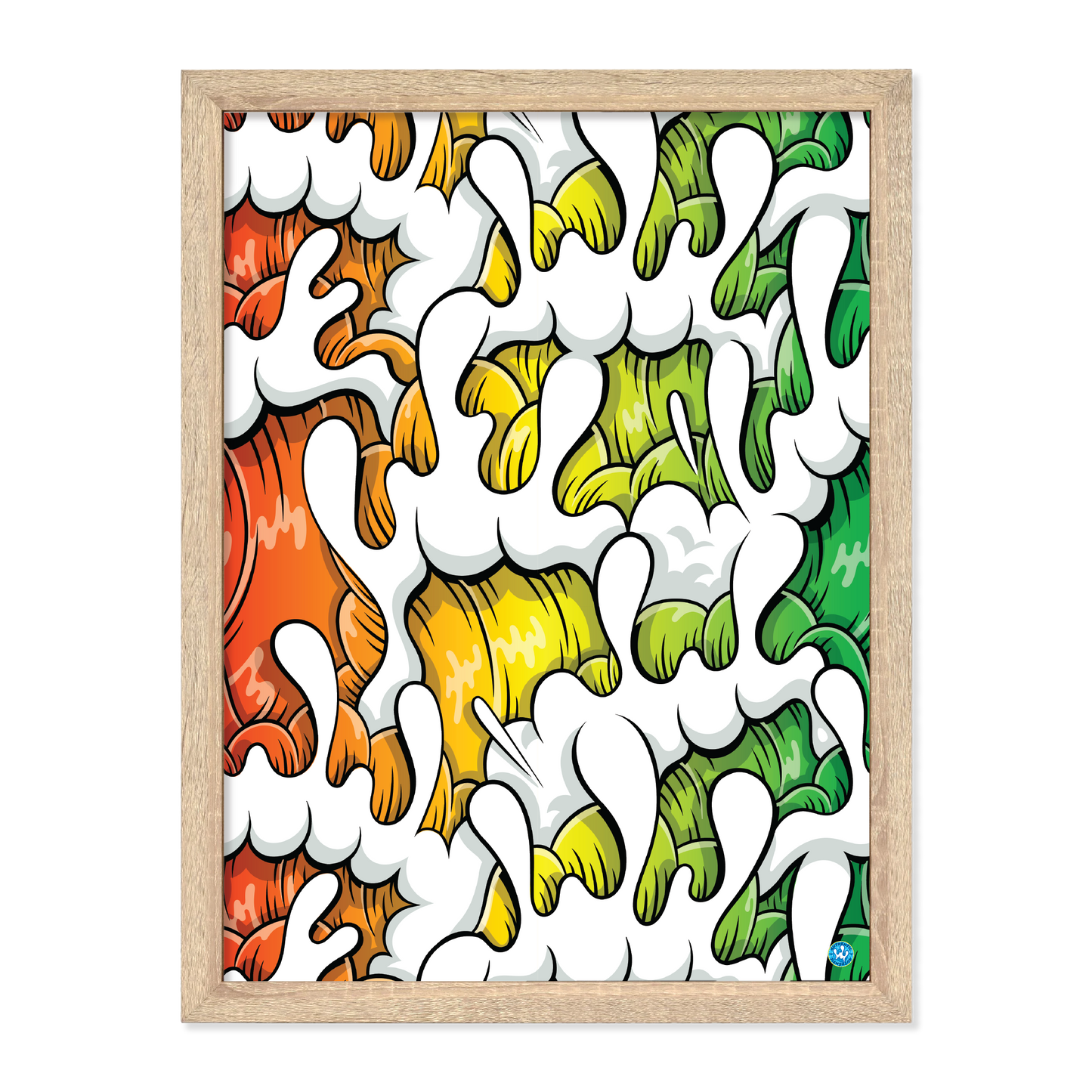 Gradient Wave Print "Rasta" 18x24"