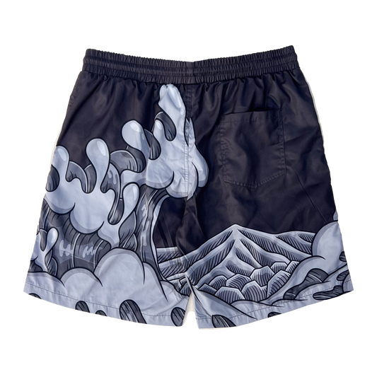 Hokusai Wave Shorts (Black)