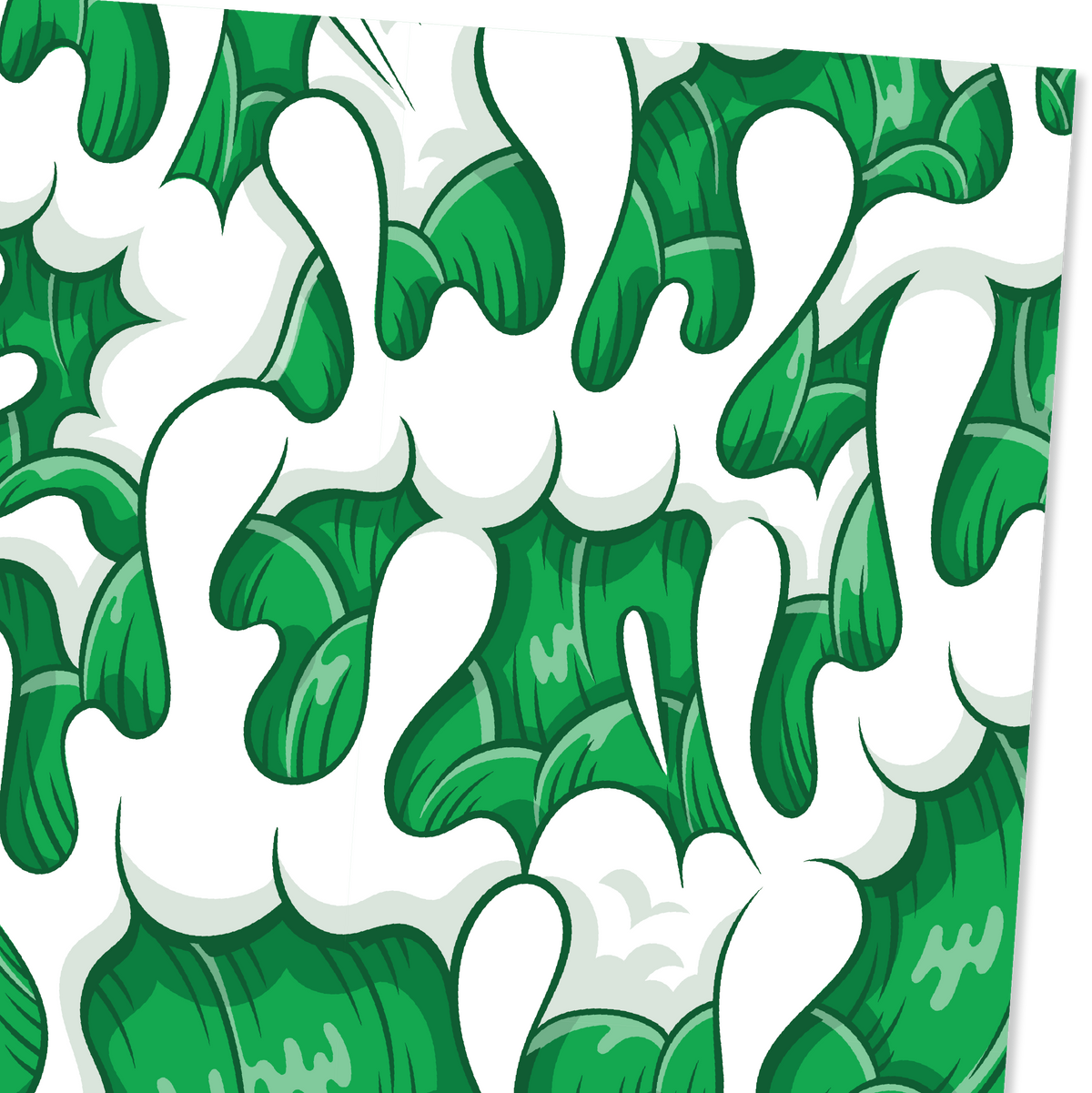 Wave Print "Kelly Green" 18x24"
