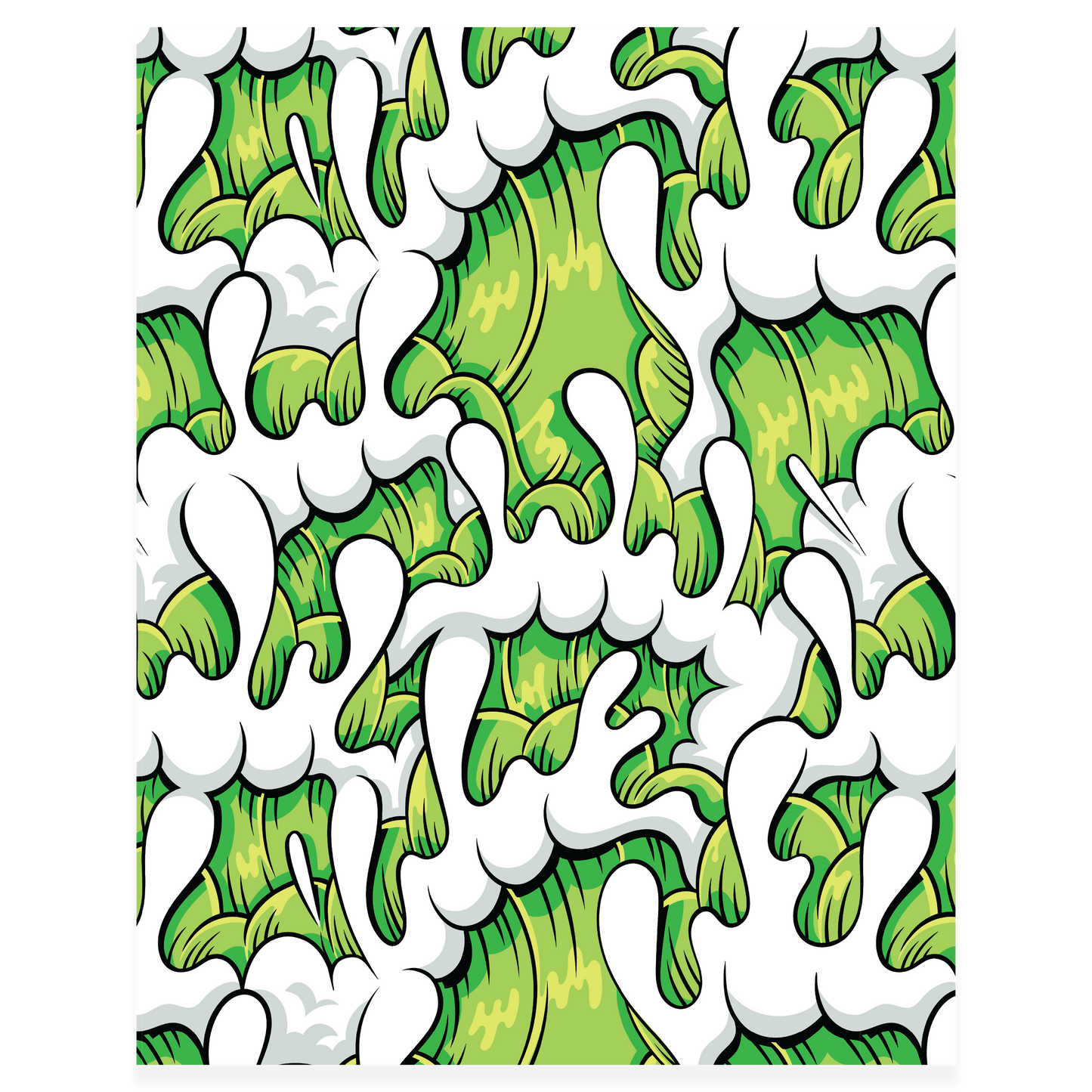 2026 Wave Pattern Print (Lime Green)