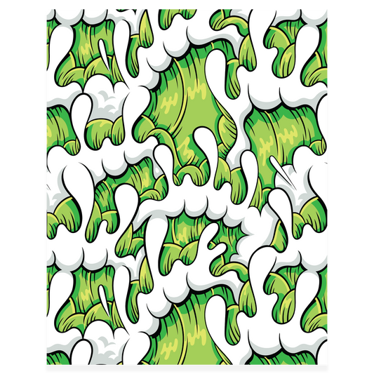 2026 Wave Pattern Print (Lime Green)