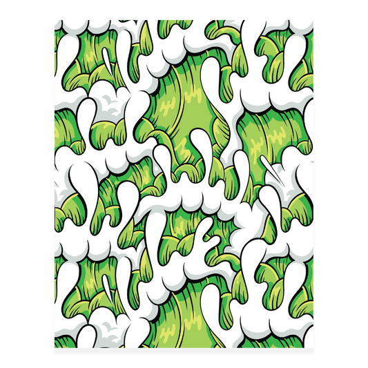 Wave Print "Lime Green" 18x24"