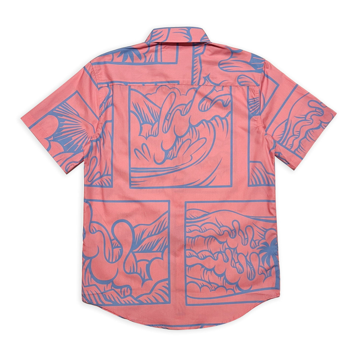 "Surf Breaks" Aloha Shirt (Pink)