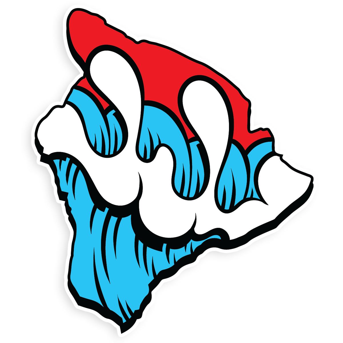 Wavy Big Island Sticker (Classic Color)