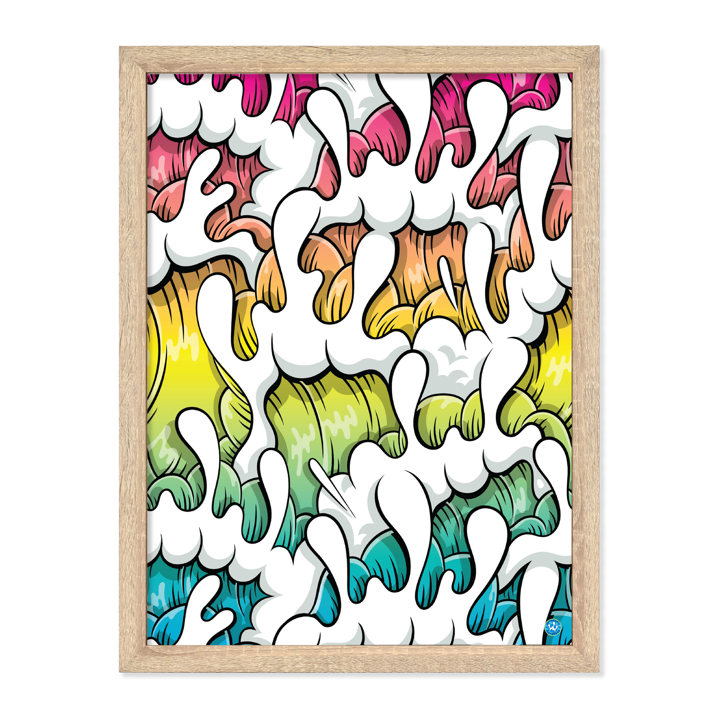 Gradient Wave Print "Ice Shave" 18x24"