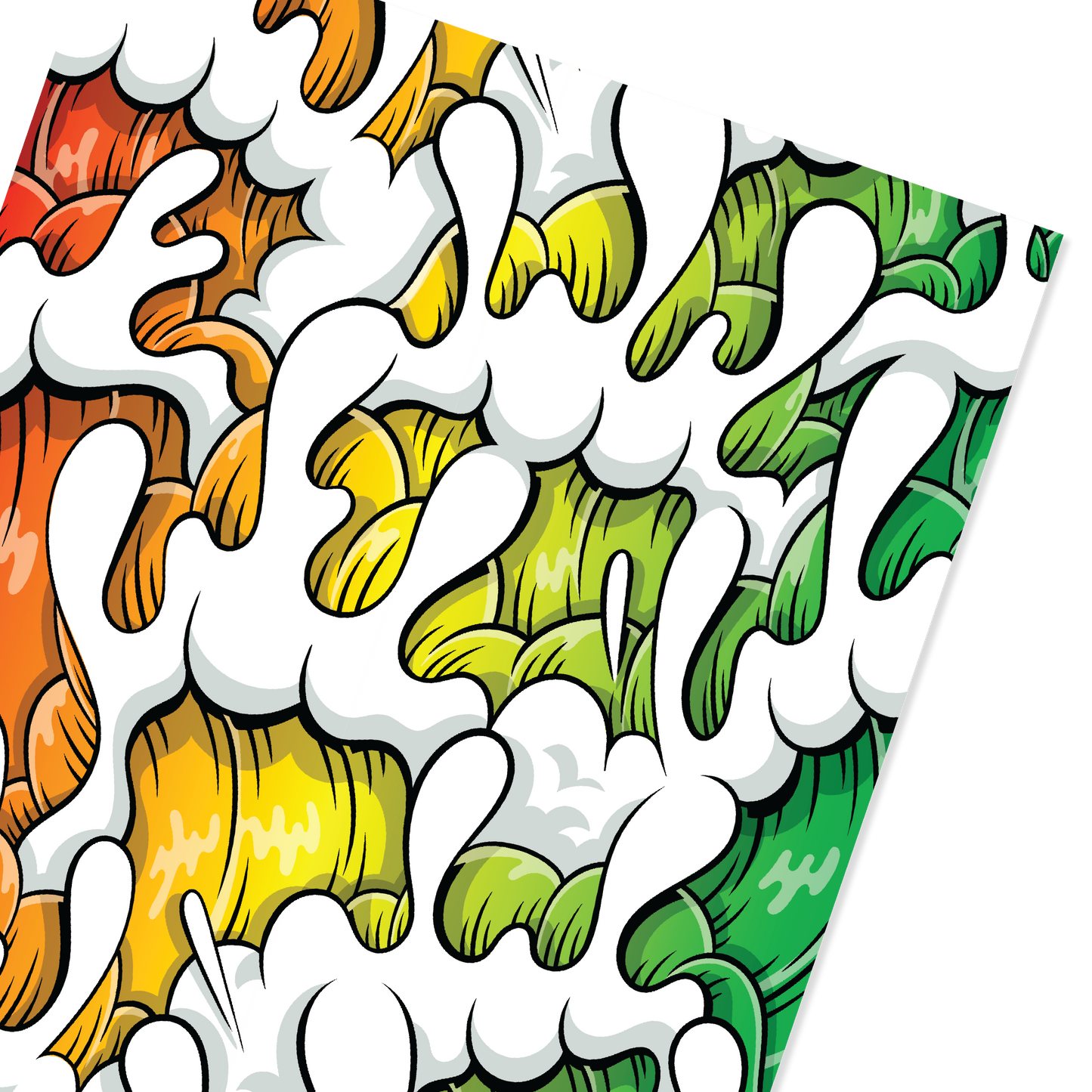 Gradient Wave Print "Rasta" 18x24"