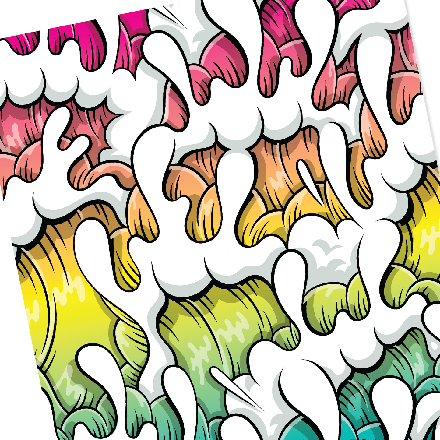 Gradient Wave Print "Ice Shave" 18x24"