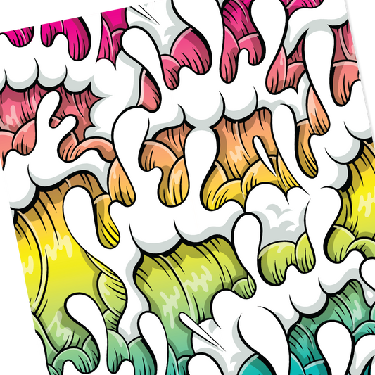 Gradient Wave Print "Ice Shave" 18x24"