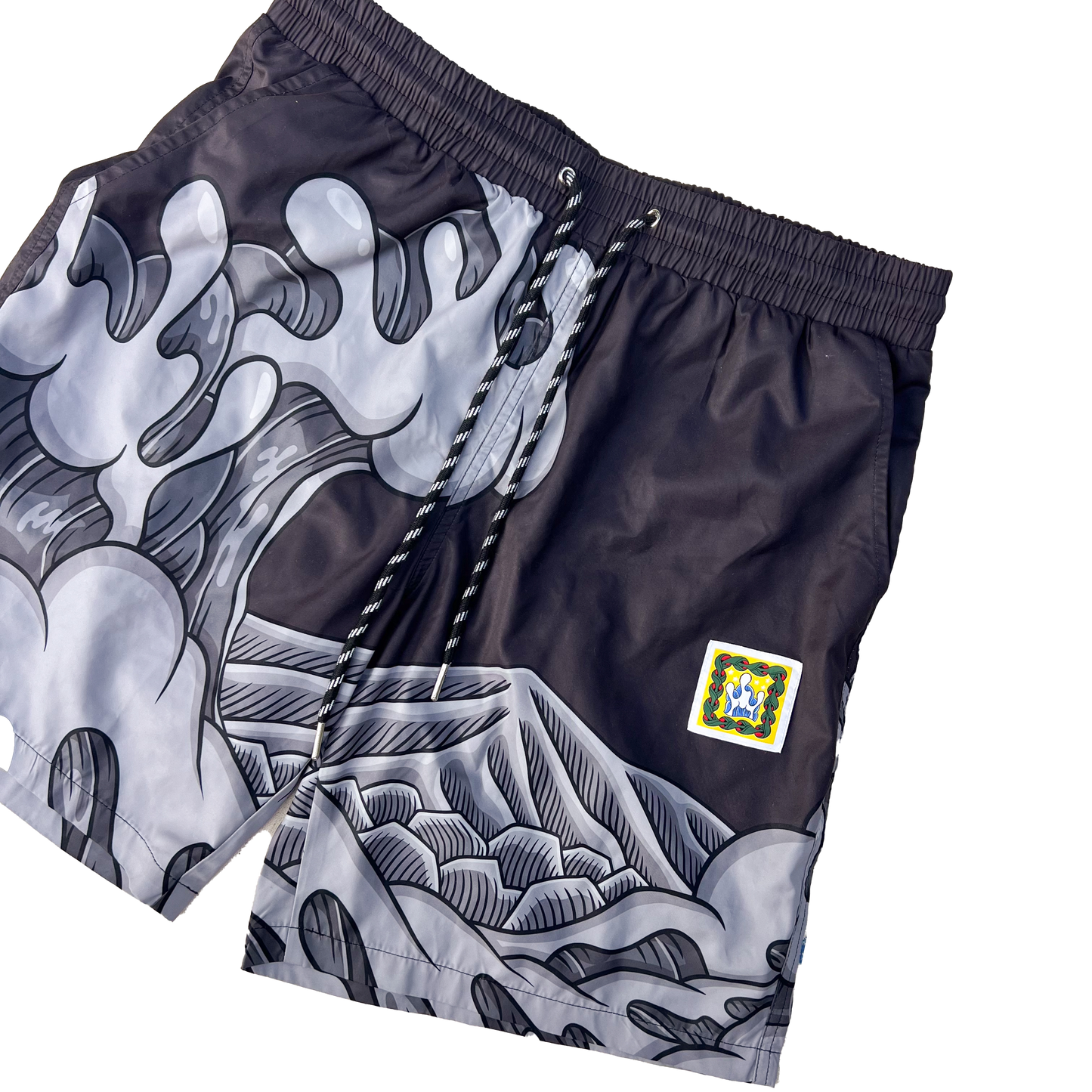 Hokusai Wave Shorts (Black)