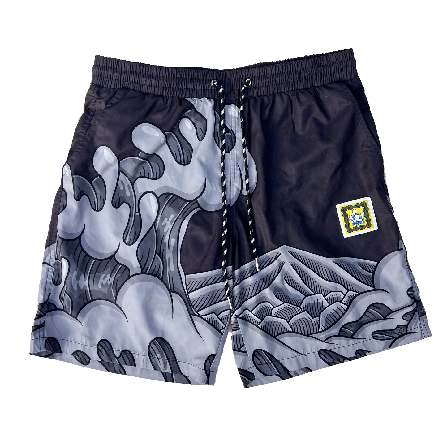 Hokusai Wave Shorts (Black)