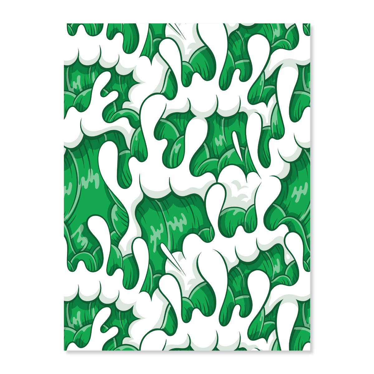 Wave Print "Kelly Green" 18x24"