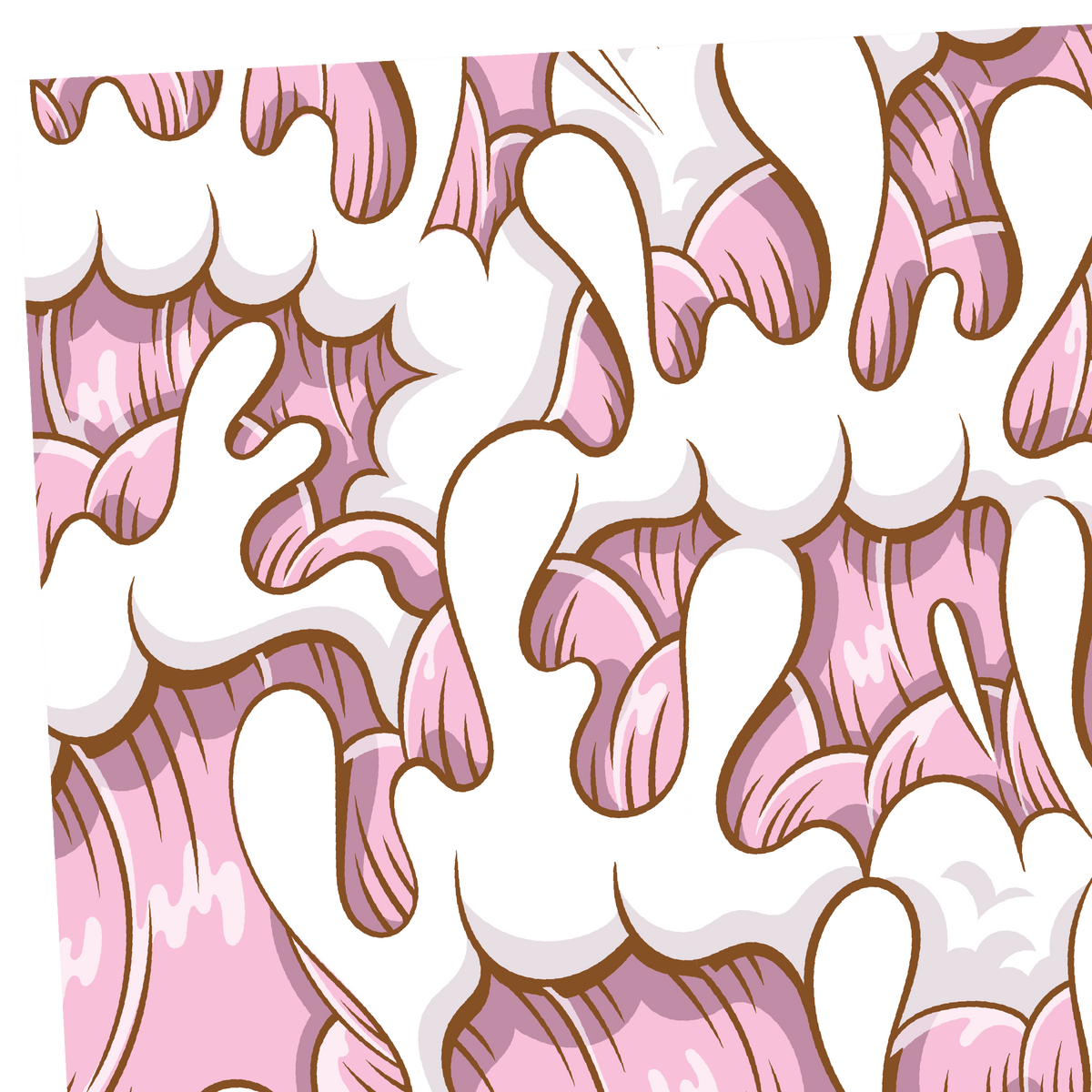 Wave Print "Light Pink & Brown" 18x24"