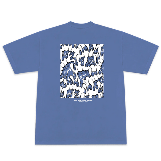 '26 Wave Print Tee (Periwinkle)