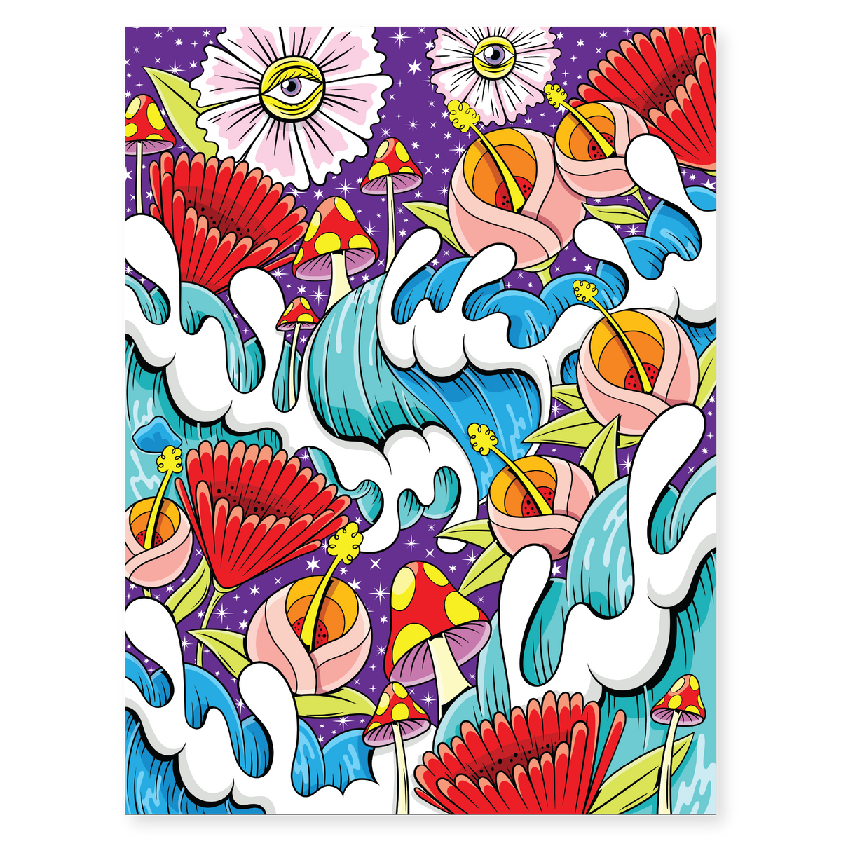 Mushroom Dreaming (Purple) 18x24"