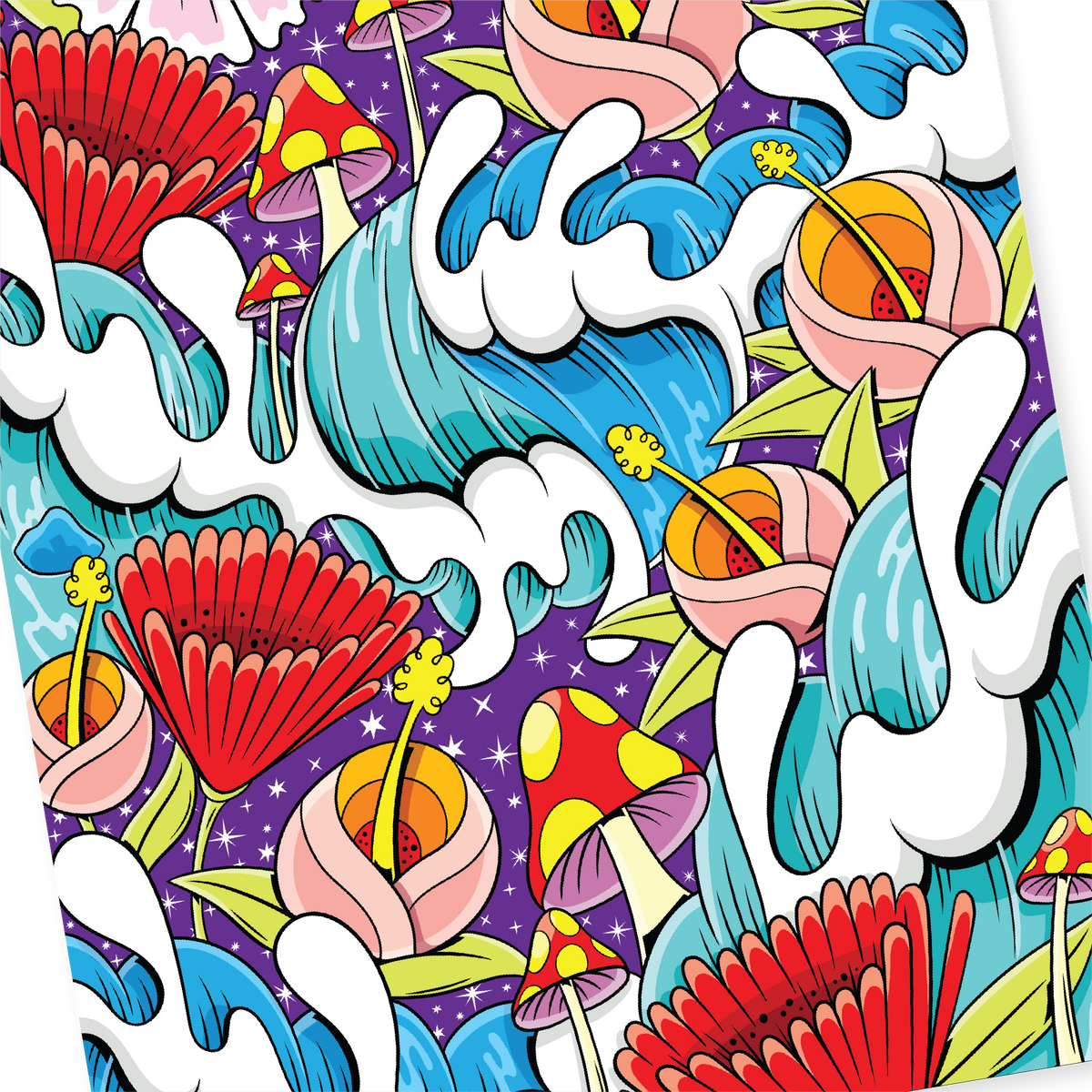 Mushroom Dreaming (Purple) 18x24"